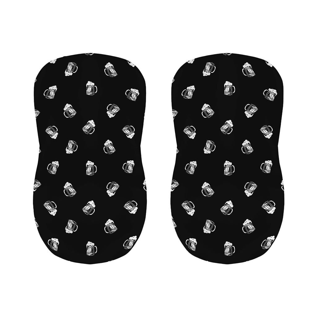 Black And White Beer Pattern Print Bar Stool Covers