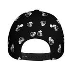 Black And White Beer Pattern Print Baseball Cap