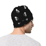 Black And White Beer Pattern Print Beanie
