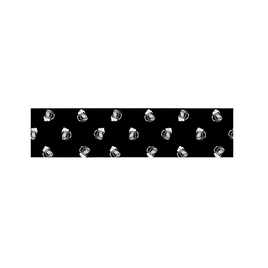 Black And White Beer Pattern Print Bed Runner