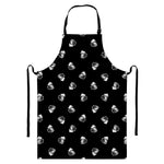Black And White Beer Pattern Print Bib Apron With Pocket