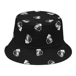 Black And White Beer Pattern Print Bucket Hat