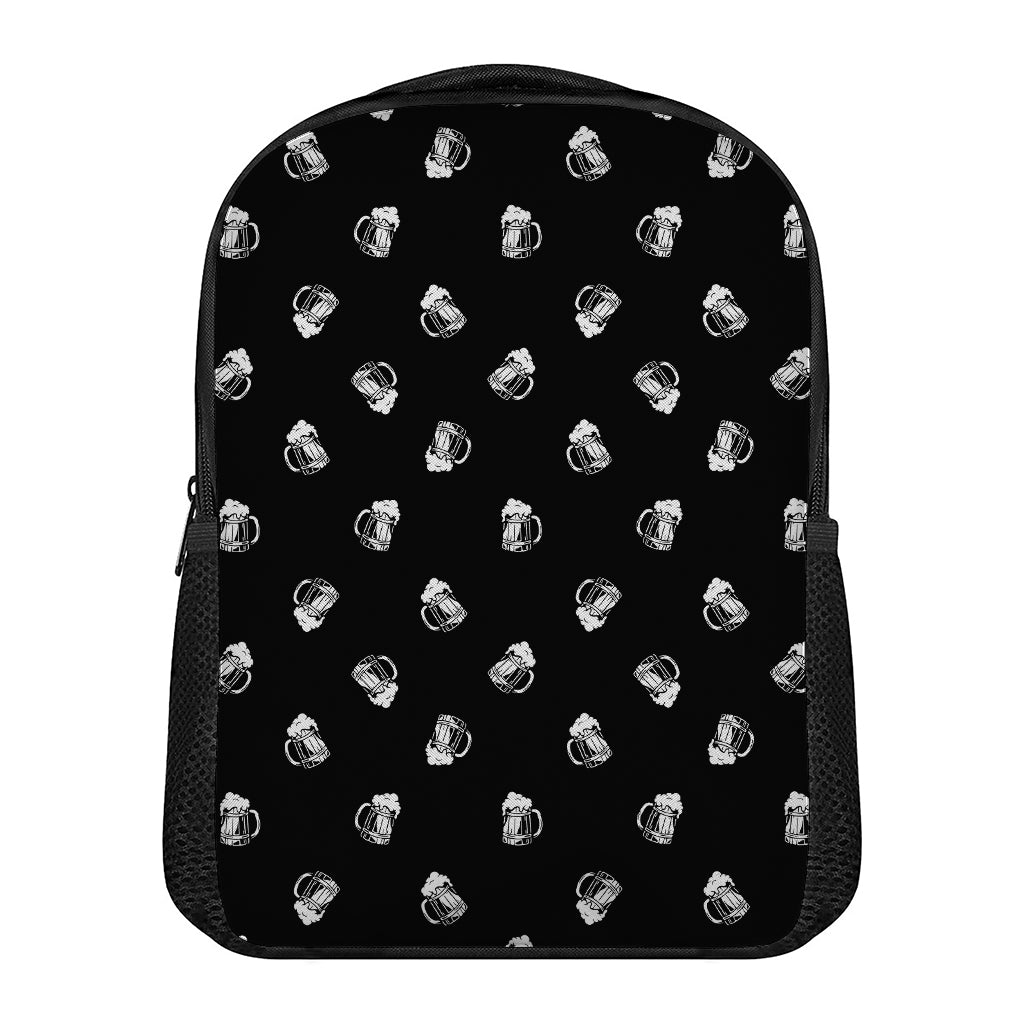 Black And White Beer Pattern Print Casual Backpack