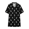 Black And White Beer Pattern Print Cotton Hawaiian Shirt