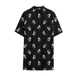 Black And White Beer Pattern Print Cotton Hawaiian Shirt
