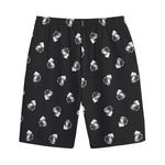 Black And White Beer Pattern Print Cotton Shorts