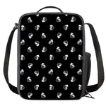Black And White Beer Pattern Print Crossbody Lunch Bag