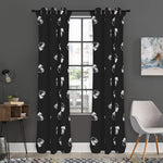 Black And White Beer Pattern Print Curtain