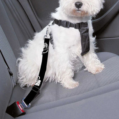 Black And White Beer Pattern Print Dog Seat Belt