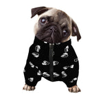 Black And White Beer Pattern Print Dog Zip Up Jacket