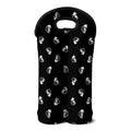 Black And White Beer Pattern Print Double Neoprene Wine Tote