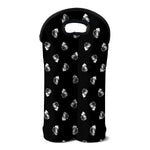 Black And White Beer Pattern Print Double Neoprene Wine Tote