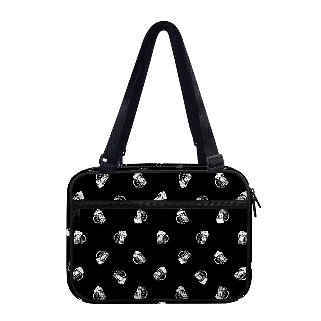 Black And White Beer Pattern Print Double Strap Bible Bag