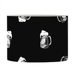 Black And White Beer Pattern Print Drum Lamp Shade