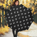 Black And White Beer Pattern Print Foldable Umbrella