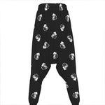 Black And White Beer Pattern Print Hammer Pants