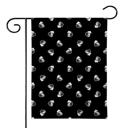 Black And White Beer Pattern Print House Flag