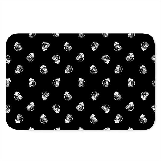 Black And White Beer Pattern Print Indoor Door Mat