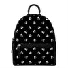 Black And White Beer Pattern Print Leather Backpack