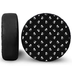 Black And White Beer Pattern Print Leather Spare Tire Cover