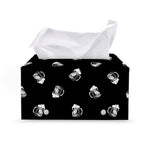 Black And White Beer Pattern Print Leather Tissue Box Cover