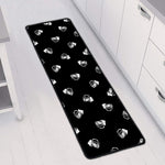 Black And White Beer Pattern Print Long Kitchen Mat