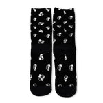 Black And White Beer Pattern Print Long Socks