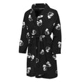 Black And White Beer Pattern Print Men's Bathrobe