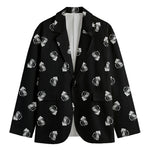 Black And White Beer Pattern Print Men's Blazer