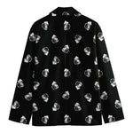 Black And White Beer Pattern Print Men's Blazer