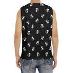 Black And White Beer Pattern Print Men's Fitness Tank Top