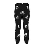 Black And White Beer Pattern Print Men's leggings