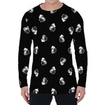 Black And White Beer Pattern Print Men's Long Sleeve T-Shirt