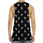 Black And White Beer Pattern Print Men's Muscle Tank Top