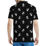 Black And White Beer Pattern Print Men's Polo Shirt