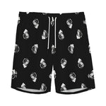 Black And White Beer Pattern Print Men's Sports Shorts