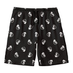 Black And White Beer Pattern Print Men's Swim Trunks