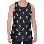 Black And White Beer Pattern Print Men's Velvet Tank Top