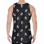 Black And White Beer Pattern Print Men's Velvet Tank Top