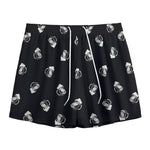 Black And White Beer Pattern Print Mesh Shorts