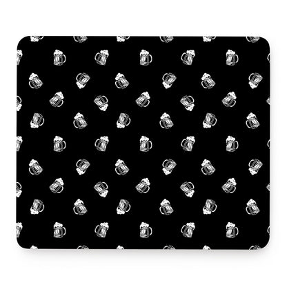 Black And White Beer Pattern Print Mouse Pad