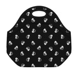 Black And White Beer Pattern Print Neoprene Lunch Bag