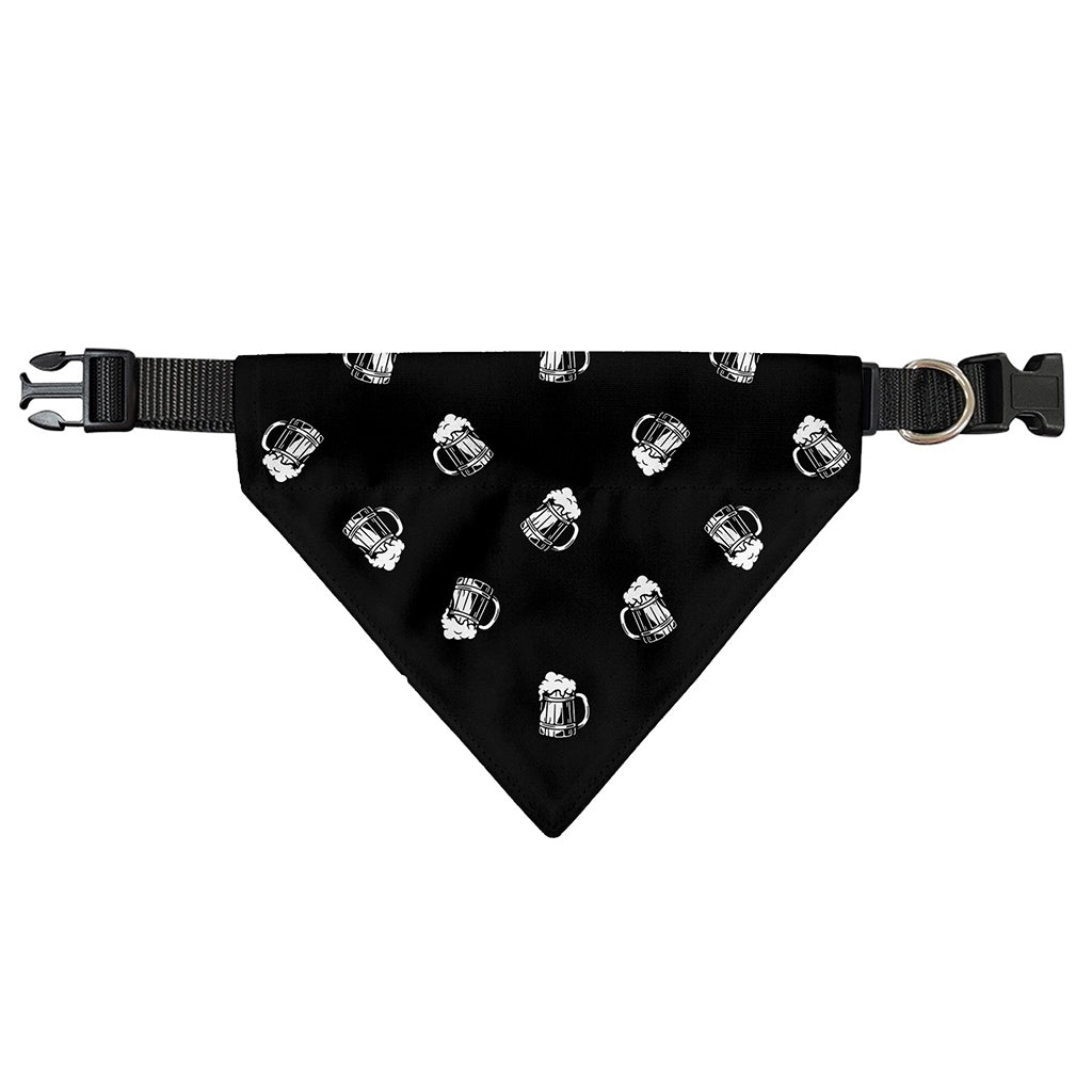 Black And White Beer Pattern Print Over The Collar Dog Bandana