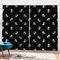 Black And White Beer Pattern Print Pencil Pleat Curtains