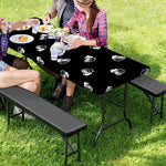 Black And White Beer Pattern Print Picnic Table Cover