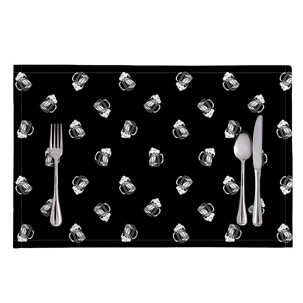 Black And White Beer Pattern Print Placemat
