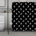 Black And White Beer Pattern Print Polyester Shower Curtain