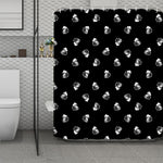 Black And White Beer Pattern Print Polyester Shower Curtain