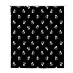 Black And White Beer Pattern Print Polyester Shower Curtain