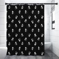 Black And White Beer Pattern Print Premium Shower Curtain